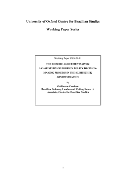 University of Oxford Centre for Brazilian Studies Working Paper Series