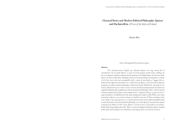 Classical Poetry and Modern Political Philosophy: Spenser and