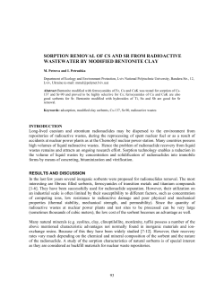 sorption removal of cs and sr from radioactive wastewater by