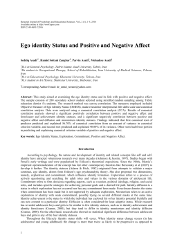 Ego identity Status and Positive and Negative Affect