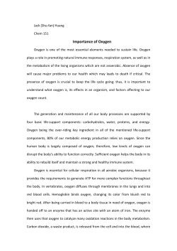 Importance of Oxygen