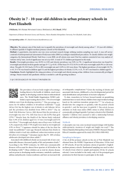 Obesity in 7 - 10-year-old children in urban primary