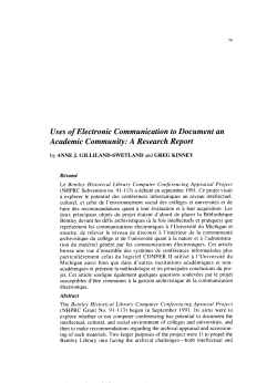 Uses of Electronic Communication to Document an