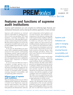 Features and functions of supreme audit
