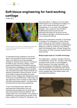Soft-tissue engineering for hard-working cartilage