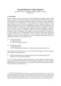 Interpreting Focus under Negation