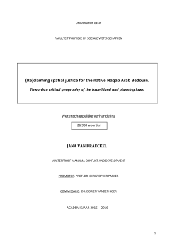 (Re)claiming spatial justice for the native Naqab Arab Bedouin.