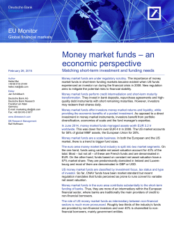 Money market funds &ndash; an economic perspective