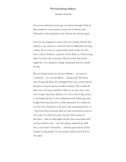 The Gettysburg Address Abraham Lincoln Four score and seven