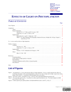 EFFECTS OF LIGHT ON PHYTOPLANKTON