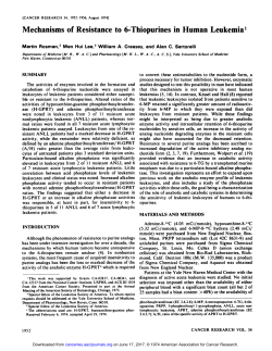 Mechanisms of Resistance to 6-Thiopurines in