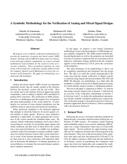 A Symbolic Methodology for the Verification of Analog