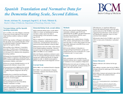 Spanish Translation and Normative Data for the Dementia Rating