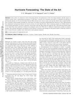 Hurricane Forecasting: The State of the Art