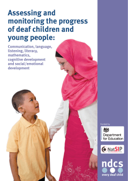 Assessing and monitoring the progress of deaf children and young