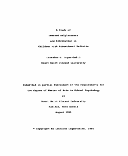 A Study of Learned Helplessness and Attribution in Children with
