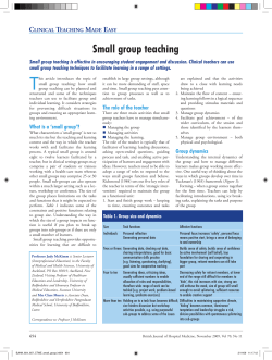 Small group teaching - Multiprofessional Faculty Development