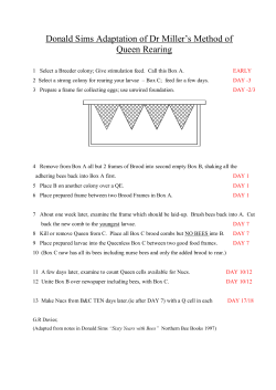 Donald Sims Adaptation of Dr Miller`s Method of Queen Rearing
