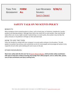 SAFETY TALK ON NO SCENTS POLICY