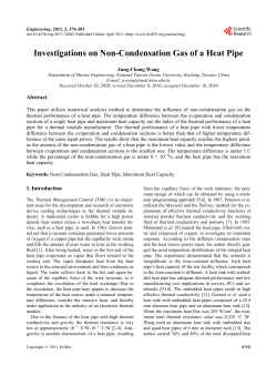 Investigations on Non-Condensation Gas of a Heat Pipe