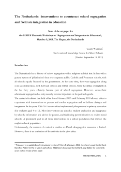 The Netherlands: interventions to counteract school segregation and