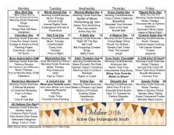 Indianapolis South October 2016 Activities