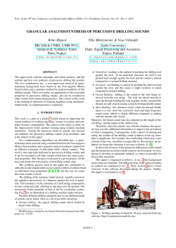 Granular analysis/synthesis of percussive drilling sounds