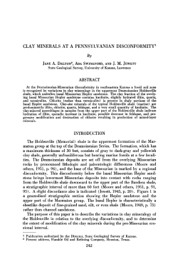 clay minerals at a pennsylvanian disconformity 1