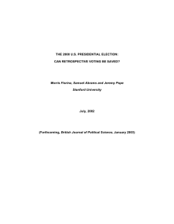 The 2000 Election: Can Retrospective Voting be Saved