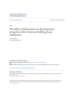 The effects of hibernation on the hemostatic properties of the
