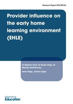 Provider influence on the early home learning environment