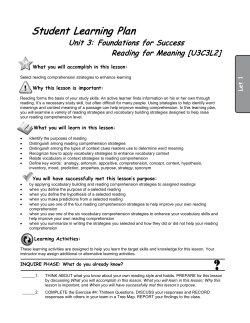 Student Learning Plan