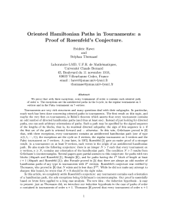 Oriented Hamiltonian Paths in Tournaments: a Proof of Rosenfeld`s