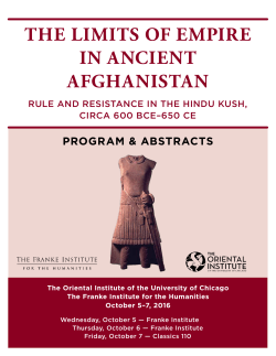 Program - The Oriental Institute of the University of Chicago