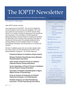 The IOPTP Newsletter - World Confederation for Physical Therapy