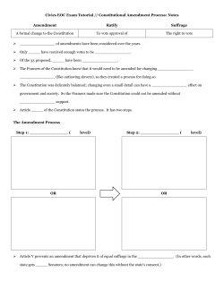 Constitutional Amendment Process Notes and Questions