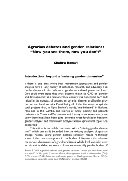 Agrarian debates and gender relations : &ldquo;Now you see them, now