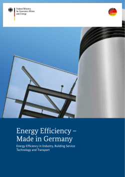 Energy Efficiency - Made in Germany. Energy Efficiency in Industry