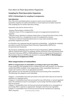 Fact sheet on Plant Quarantine Organisms