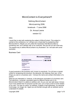 MicroContent is Everywhere!!!