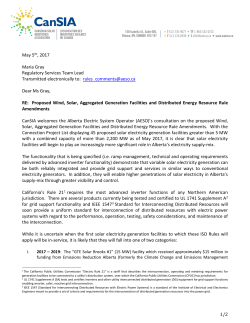 1/2 May 5th, 2017 Maria Gray Regulatory Services Team Lead