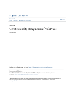 Constitutionality of Regulation of Milk Prices