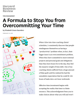 A Formula to Stop You fr...mitting Your Time