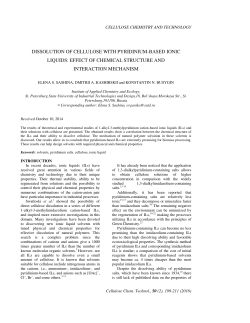 dissolution of cellulose with pyridinium