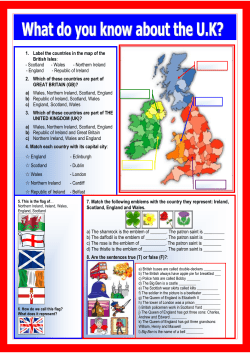 1. Label the countries in the map of the British Isles: