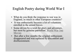 English Poetry During World War I