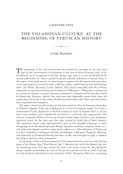the villanovan culture: at the beginning of etruscan history