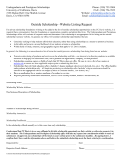 Outside Scholarship Website Listing Request