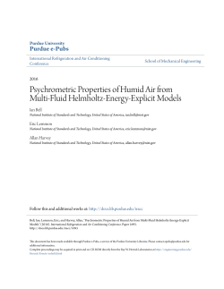 Psychrometric Properties of Humid Air from Multi - Purdue e-Pubs