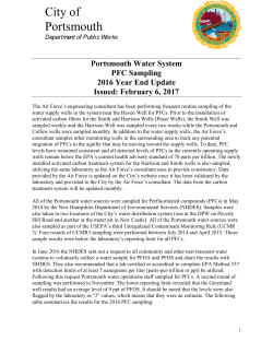 Portsmouth Water System PFC Sampling 2016